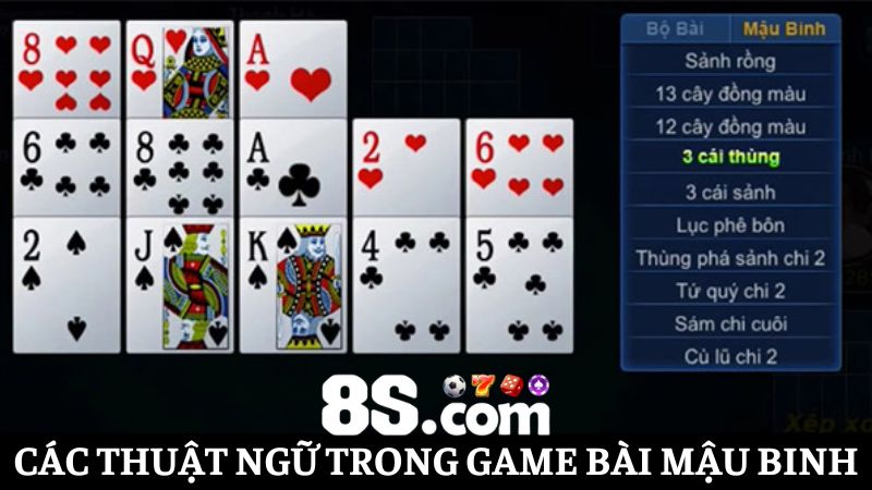 thuật ngữ chơi trong Mậu Binh 8S 