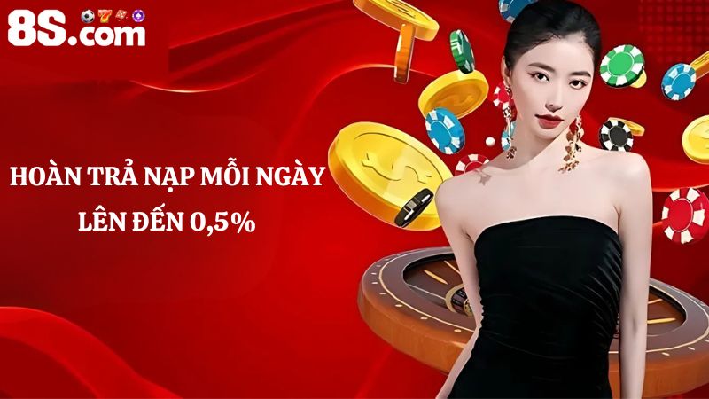 hoàn trả mỗi ngày 8S lên đến 0,5%
